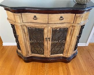 Beautiful Front Entry Table.  Black Granite Top.