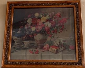 Art A. Fabenlicky Floral, Tea, Books, Shell