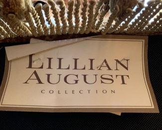 Lillian August Collection Pair Gold Fringe Chairs w Rolled Back 