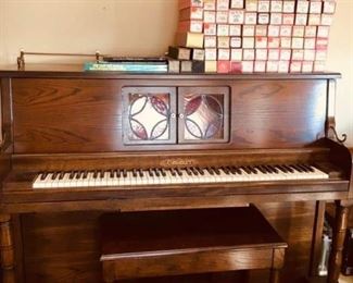 Player piano and 90 QRS music rolls best offer 
Piano
70” long x 27” deep x 45.5 high