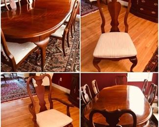 Cherry Stanley oval dining room table with leaf and 6 chairs 
Best offers
Dining Table and 6 chairs
92” long x 42” wide x 30” high