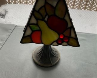 Lead glass candle holder lamp 9 1/2 inch tall