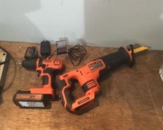 Black & Decker 20Volt Cordless Drill & Reciprocating Saw with Charger