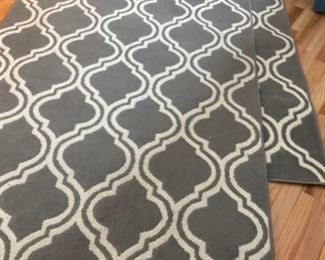 1 each 8ft x 5 ft grey print floor rug
