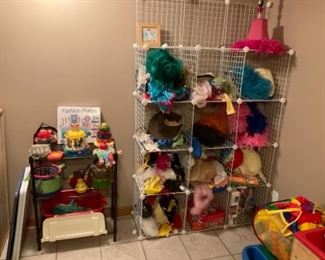 Infant Toys and Costumes. Cubicle storage unit available.