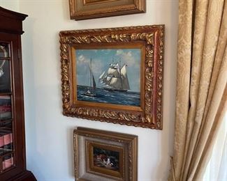 Some of the original art available for sale.  Boat by S Duncan