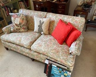 Tapestry sofa- nice size.  Also comes with floral slip cover if you want a cottage look