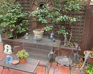Vintage patio furniture and garden decor