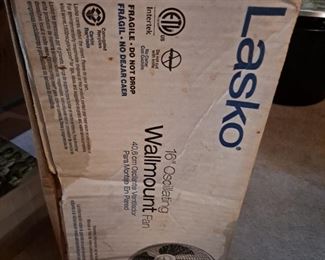 Lasko Wall Mount fan. New in box. $30