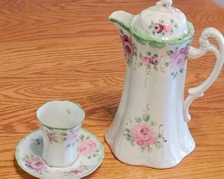 Vintage Hand Painted Teapot and Tea Cup - Made in Japan