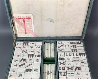 Rare Vintage Mahjong Set
Rare vintage Mahjong game. Back of tiles are Bamboo and includes Point Stick Dice.