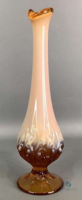 Vintage Fenton Vase
Lily of theValley Amber Opalescent Vase 10" tall