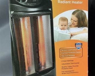 Heater- One Comfort Zone
One Comfort Zone 1500-watt infrared quartz flat panel indoor electric space heater with thermostat.