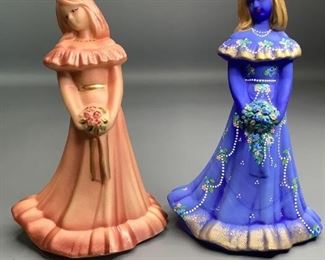 Fenton Bridesmaids
Two (2) Bridesmaids, Blue one is from The Museum Collection 2004, hand-painted and signed by CC Hardman and the Pink one is Hand-painted and signed.