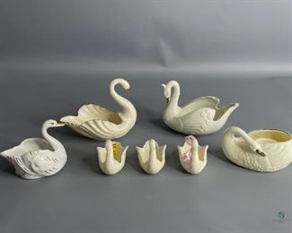 Several Swans
Seven Swans, four are marked Lenox, one is marked Crown Classics, one is gold castle and the last one is unmarked.