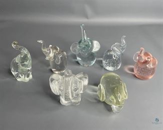 Glass Elephants
Seven (7) Glass Elephants ranging in size from 2" to 5".