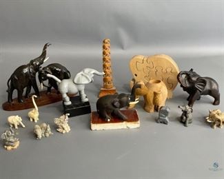 Lots-O-Elephants
Puzzle Elephant is 3", made of wood; Stack of elephants is 4.5"; Smallest is 1". More than a baker's dozen, included.