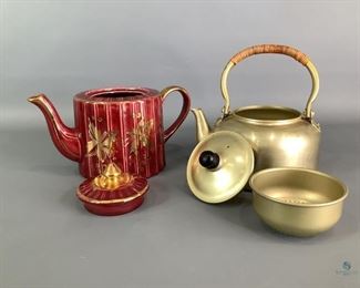Tea Pots
Includes a kensington teapot ,amd a Vintage japanese teapot with brew basket and wicker wrapped handle.