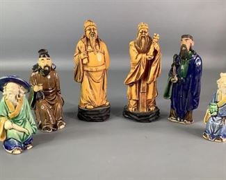 Chinese Statuettes
Includes six (6) Chinese statuettes; four (4) appeared to be Chinese Mud Men and two (2) hand carved figurines with unknown markings. See pictures for details