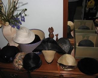 several woman's hats