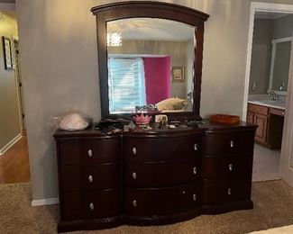 Contemporary dresser with mirror