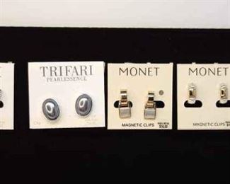 5 Pair Earring, 3 Monet, 2 Trifari