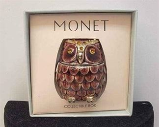Vintage Monet Owl Collectible Box