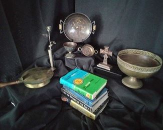 Made in Israel bowl Small Chalice, small plate with handles. Several Faith Books, Ashley Tray Butler