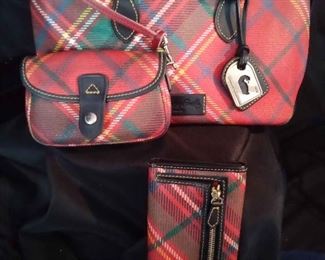 Vintage Dooney Bourke Red Plain Shoulder Bag, Clutch  Wristlet.