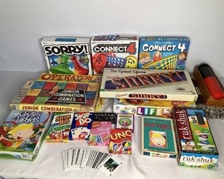 Family Friendly Board Games
Several games including titles like Connect 4, Sorry and Uno. Unknown if all games are complete sets.