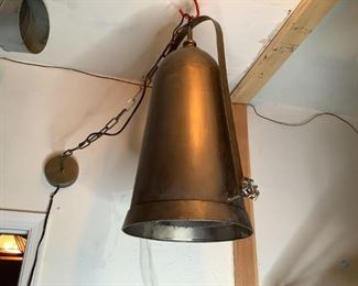 Bell Shaped Industrial Style Lamp
One long bell-shaped industrial style metal hanging lamp. 25"Hx15"W and powers on.
