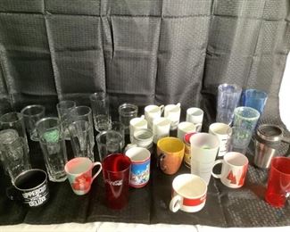 Drinking Glasses and Mugs
Several different mugs and drinking glasses. Some are single items, some are incomplete sets.