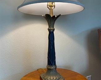 $ 85.00 - Ethan Allen Home Interiors, Black and Gold Leaf Table Lamp (new price was $350 with original receipt in hand) 34" tall