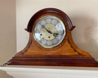SOLD - Ethan Allen Home Interiors, Tambour Mantel Clock. Franz Hermle 1050-02 Germany (new price was $770 with original receipt in hand) 19" wide