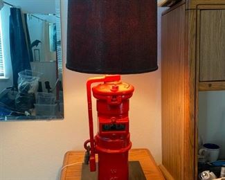 Original Antique Fire Hydrant custom made into a Table Lamp. Unique lamp for a Man Cave. 