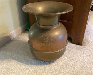 Large Pony Express, chewing tobacco Spittoon-brass/copper 