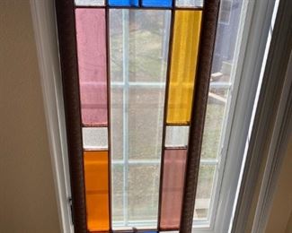 SOLD - Vintage Stained Glass Window Panel - 20" W x 48" T 