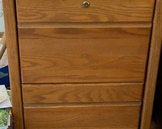 $ 80.00 - PACIFIC TAMBOUR, 2-Drawer Oak Waterfall Filing Cabinet - Legal and Letter Size -20"W x 25"D x30"T