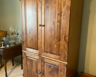 Oak Armoire with lots of storage - 40"W x 24" D x 75" T