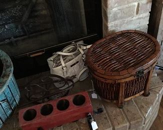 Sewing basket, candle holder