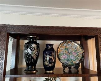 Limoges France Asian themed vases