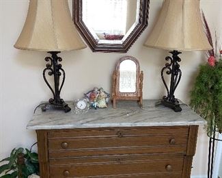 antique dresser with marble top