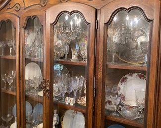 china cabinet is full of Royal Albert "Old Country Roses" and crystal stemware-we'll get better  photos soon