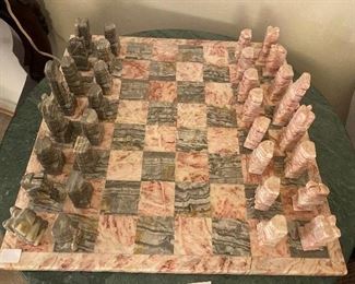 onyx Aztec chess set