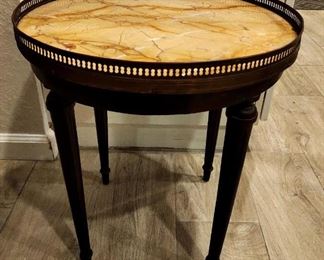 Antique Round French End Table 