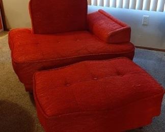 Modern style chair and ottoman