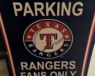 Reserved Parking sign for a Texas Rangers fan