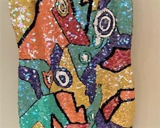 Short sequined  evening wear