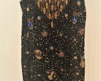 Black jeweled evening wear