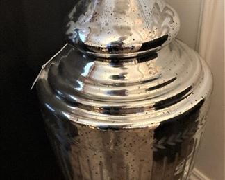 Mercury glass urn
